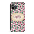 Pink Lotus Flower Botanical Watercolor Seamless Custom Name Protective Phone Case Mobile Cover Durable Everyday Smartphone Shock Resistant