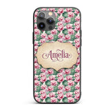 Pink Lotus Flower Botanical Watercolor Seamless Custom Name Protective Phone Case Mobile Cover Durable Everyday Smartphone Shock Resistant