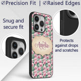 Pink Lotus Flower Botanical Watercolor Seamless Custom Name Protective Phone Case Mobile Cover Durable Everyday Smartphone Shock Resistant