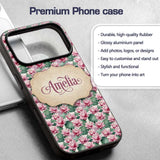 Pink Lotus Flower Botanical Watercolor Seamless Custom Name Protective Phone Case Mobile Cover Durable Everyday Smartphone Shock Resistant