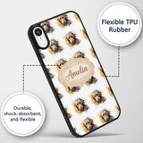Watercolor Baby Monkey Cute Animal Printed Design Custom Name Protective Phone Case Mobile Cover Durable Everyday Smartphone Shock Resistant