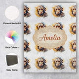Personalised Name Watercolor Baby Monkey Custom  Unique Gift Idea Elegant Feature Canvas Wall Art Print Decor Picture Ready to Hang