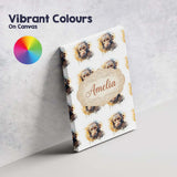 Personalised Name Watercolor Baby Monkey Custom  Unique Gift Idea Elegant Feature Canvas Wall Art Print Decor Picture Ready to Hang