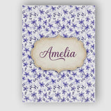 Personalised Name Purple Ditsy Floral Leaf Custom  Unique Gift Idea Elegant Feature Canvas Wall Art Print Decor Picture Ready to Hang