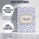 Personalised Name Purple Ditsy Floral Leaf Custom  Unique Gift Idea Elegant Feature Canvas Wall Art Print Decor Picture Ready to Hang