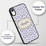 Purple Ditsy Floral Leaf Soft Pastel Seamless Custom Name Protective Phone Case Mobile Cover Durable Everyday Smartphone Shock Resistant
