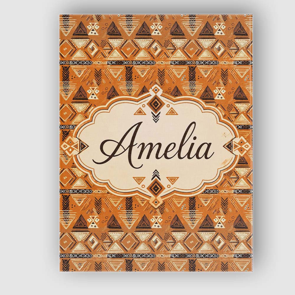 Personalised Name Tribal Geometric Earth Custom  Unique Gift Idea Elegant Feature Canvas Wall Art Print Decor Picture Ready to Hang