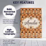 Personalised Name Tribal Geometric Earth Custom  Unique Gift Idea Elegant Feature Canvas Wall Art Print Decor Picture Ready to Hang