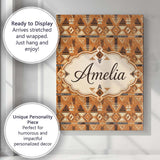 Personalised Name Tribal Geometric Earth Custom  Unique Gift Idea Elegant Feature Canvas Wall Art Print Decor Picture Ready to Hang