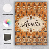 Personalised Name Tribal Geometric Earth Custom  Unique Gift Idea Elegant Feature Canvas Wall Art Print Decor Picture Ready to Hang