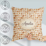 Custom Name Warm Terracotta Watercolor Diamond Seamless Abstract Square Filled Cushion Throw Pillow Sofa Bed Home Decor Zip Washable UK Made