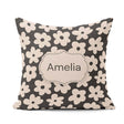 Custom Name Minimal Beige Silhouette on Dark Background Seamless Square Filled Cushion Throw Pillow Sofa Bed Home Decor Zip Washable UK Made