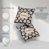 Custom Name Minimal Beige Silhouette on Dark Background Seamless Square Filled Cushion Throw Pillow Sofa Bed Home Decor Zip Washable UK Made