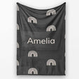 Simple Rainbow Arch Line Art Seamless Pattern Modern Minimal Style  Personalised Custom Name Super Soft Fleece Blanket Bed Sofa Throw