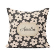 Custom Name Minimal Beige Flower Seamless Pattern Modern Floral Square Filled Cushion Throw Pillow Sofa Bed Home Decor Zip Washable UK Made