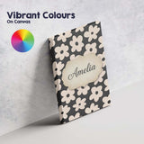 Personalised Name Minimal Beige Flower Custom  Modern Room Accent Elegant Feature Canvas Wall Art Print Decor Picture Ready to Hang