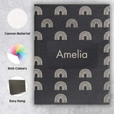 Personalised Name Simple Rainbow Arch Line Custom  Unique Gift Idea Elegant Feature Canvas Wall Art Print Decor Picture Ready to Hang