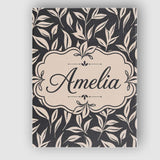 Personalised Name Minimal Beige Leaf Custom Premium Decorative Design Modern Room Accent Canvas Wall Art Print Decor Picture Ready to Hang