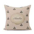 Custom Name Minimal Black Silhouette Seamless Pattern on Neutral Square Filled Cushion Throw Pillow Sofa Bed Home Decor Zip Washable UK Made