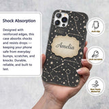 Celestial Star Constellation Seamless Pattern Custom Name Protective Phone Case Mobile Cover Durable Everyday Smartphone Shock Resistant