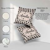 Custom Name Minimal Abstract Half Circle Seamless Pattern Modern Square Filled Cushion Throw Pillow Sofa Bed Home Decor Zip Washable UK Made