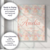 Personalised Name Soft Pastel Watercolor Custom  Unique Gift Idea Elegant Feature Canvas Wall Art Print Decor Picture Ready to Hang