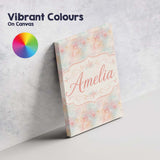 Personalised Name Soft Pastel Watercolor Custom  Unique Gift Idea Elegant Feature Canvas Wall Art Print Decor Picture Ready to Hang