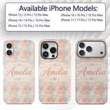 Soft Pastel Watercolor Abstract Seamless Pattern Custom Name Protective Phone Case Mobile Cover Durable Everyday Smartphone Shock Resistant