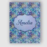 Personalised Name Abstract Blue Mosaic Custom  Modern Room Accent Elegant Feature Canvas Wall Art Print Decor Picture Ready to Hang