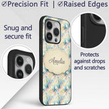 Soft Pastel Marble Swirl Seamless Pattern Elegant Custom Name Protective Phone Case Mobile Cover Durable Everyday Smartphone Shock Resistant