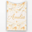 Abstract Beige Organic Shapes Seamless Pattern Minimal Modern  Personalised Custom Name Super Soft Fleece Blanket Bed Sofa Throw