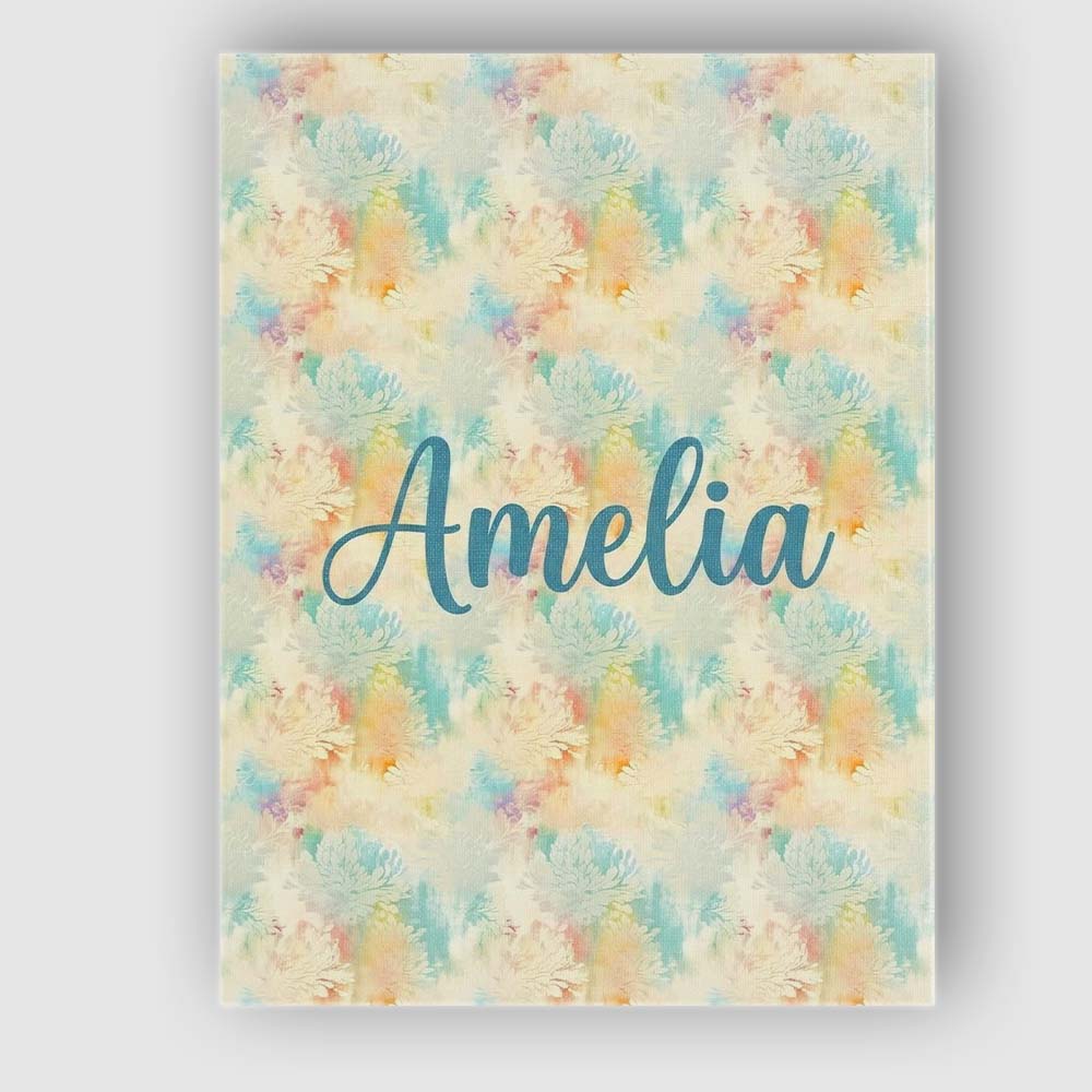Personalised Name Dreamy Pastel Floral Custom  Modern Room Accent Elegant Feature Canvas Wall Art Print Decor Picture Ready to Hang