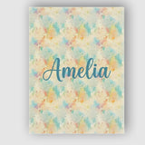 Personalised Name Dreamy Pastel Floral Custom  Modern Room Accent Elegant Feature Canvas Wall Art Print Decor Picture Ready to Hang