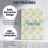 Personalised Name Dreamy Pastel Floral Custom  Modern Room Accent Elegant Feature Canvas Wall Art Print Decor Picture Ready to Hang