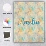 Personalised Name Dreamy Pastel Floral Custom  Modern Room Accent Elegant Feature Canvas Wall Art Print Decor Picture Ready to Hang