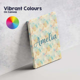Personalised Name Dreamy Pastel Floral Custom  Modern Room Accent Elegant Feature Canvas Wall Art Print Decor Picture Ready to Hang