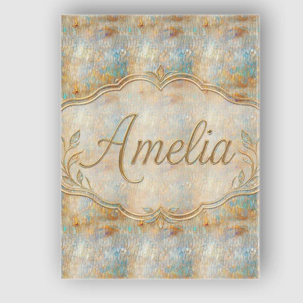 Personalised Name Soft Pastel Botanical Custom  Modern Room Accent Elegant Feature Canvas Wall Art Print Decor Picture Ready to Hang