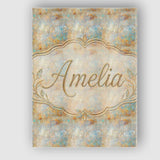 Personalised Name Soft Pastel Botanical Custom  Modern Room Accent Elegant Feature Canvas Wall Art Print Decor Picture Ready to Hang