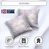 Custom Name Abstract Crackled Texture Seamless Pattern Artistic Square Filled Cushion Throw Pillow Sofa Bed Home Decor Zip Washable UK Made
