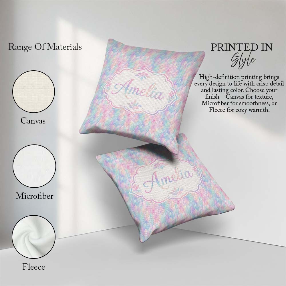 Custom Name Abstract Crackled Texture Seamless Pattern Artistic Square Filled Cushion Throw Pillow Sofa Bed Home Decor Zip Washable UK Made
