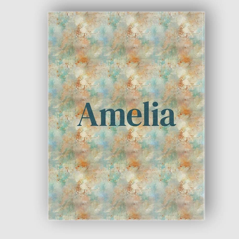 Personalised Name Soft Pastel Marble Splash Custom  Bespoke Interior Contemporary Canvas Wall Art Print Decor Picture Ready to Hang