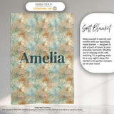 Soft Pastel Marble Splash Seamless Pattern Elegant Abstract Texture  Personalised Custom Name Super Soft Fleece Blanket Bed Sofa Throw