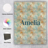 Personalised Name Soft Pastel Marble Splash Custom  Bespoke Interior Contemporary Canvas Wall Art Print Decor Picture Ready to Hang