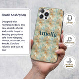 Soft Pastel Marble Splash Seamless Printed Design Custom Name Protective Phone Case Mobile Cover Durable Everyday Smartphone Shock Resistant