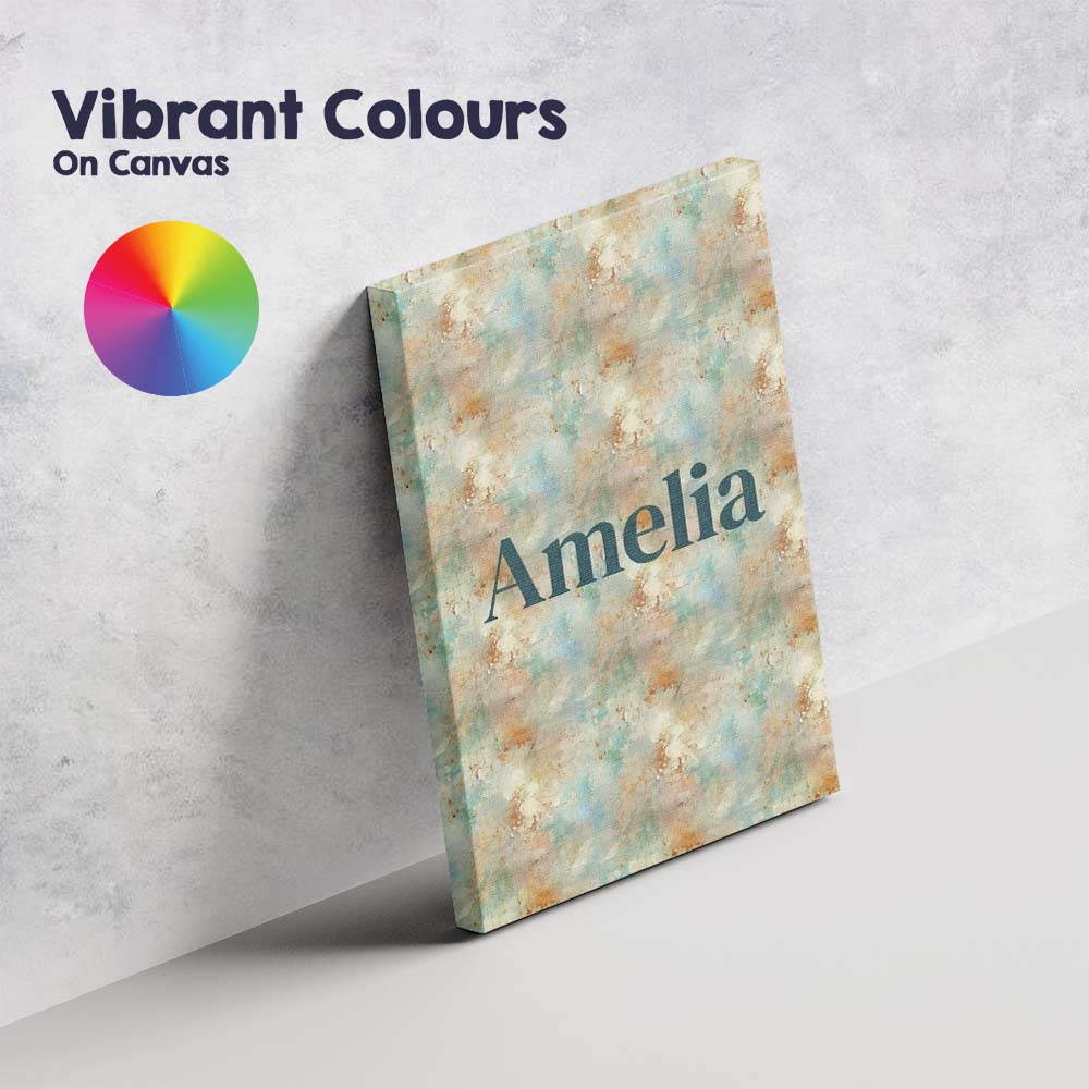Personalised Name Soft Pastel Marble Splash Custom  Bespoke Interior Contemporary Canvas Wall Art Print Decor Picture Ready to Hang