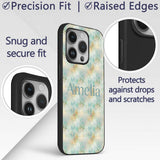 Light Aqua Marble Texture Seamless Pattern Soft Custom Name Protective Phone Case Mobile Cover Durable Everyday Smartphone Shock Resistant
