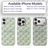 Light Aqua Marble Texture Seamless Pattern Soft Custom Name Protective Phone Case Mobile Cover Durable Everyday Smartphone Shock Resistant