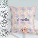 Custom Name Soft Pastel Flowing Seamless Pattern Dreamy Abstract Square Filled Cushion Throw Pillow Sofa Bed Home Decor Zip Washable UK Made