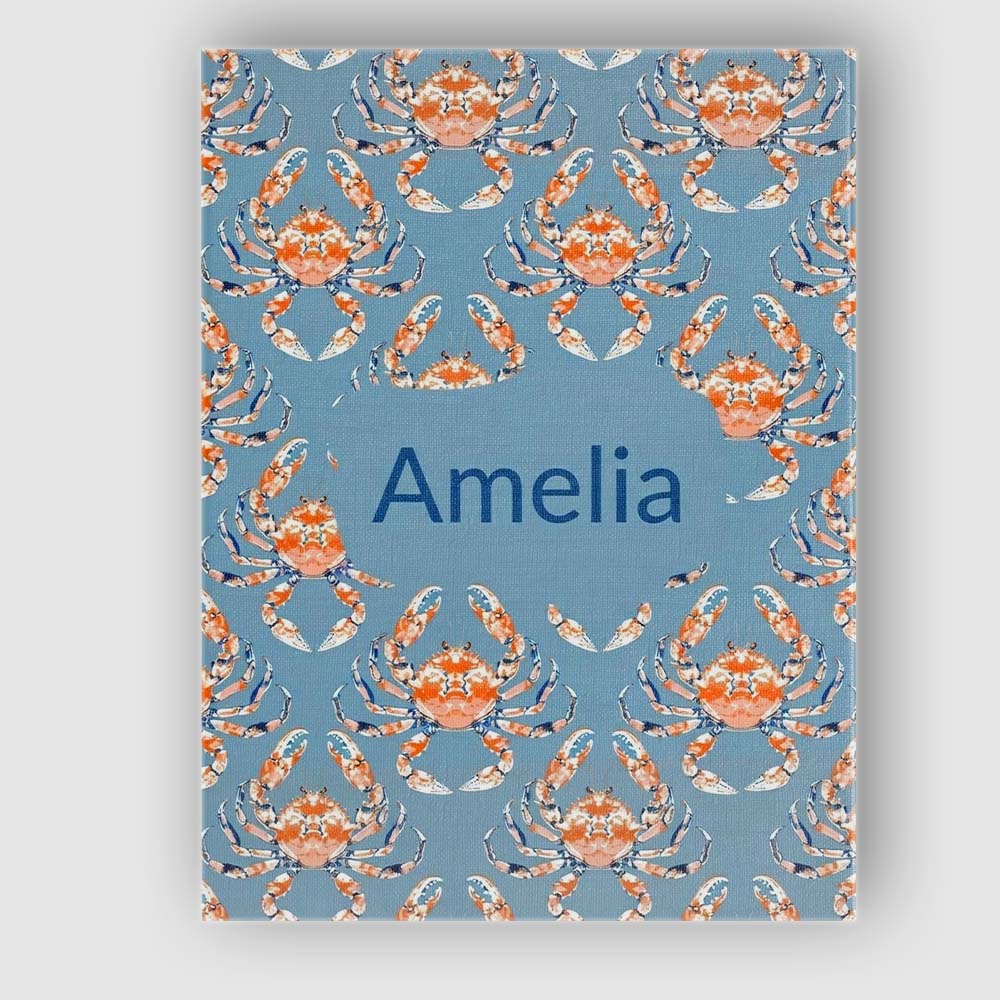 Personalised Name Orange Crab Ocean Marine Custom  Unique Gift Idea Elegant Feature Canvas Wall Art Print Decor Picture Ready to Hang