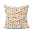 Custom Name Colorful Seashell Starfish Seamless Pattern Vibrant Square Filled Cushion Throw Pillow Sofa Bed Home Decor Zip Washable UK Made